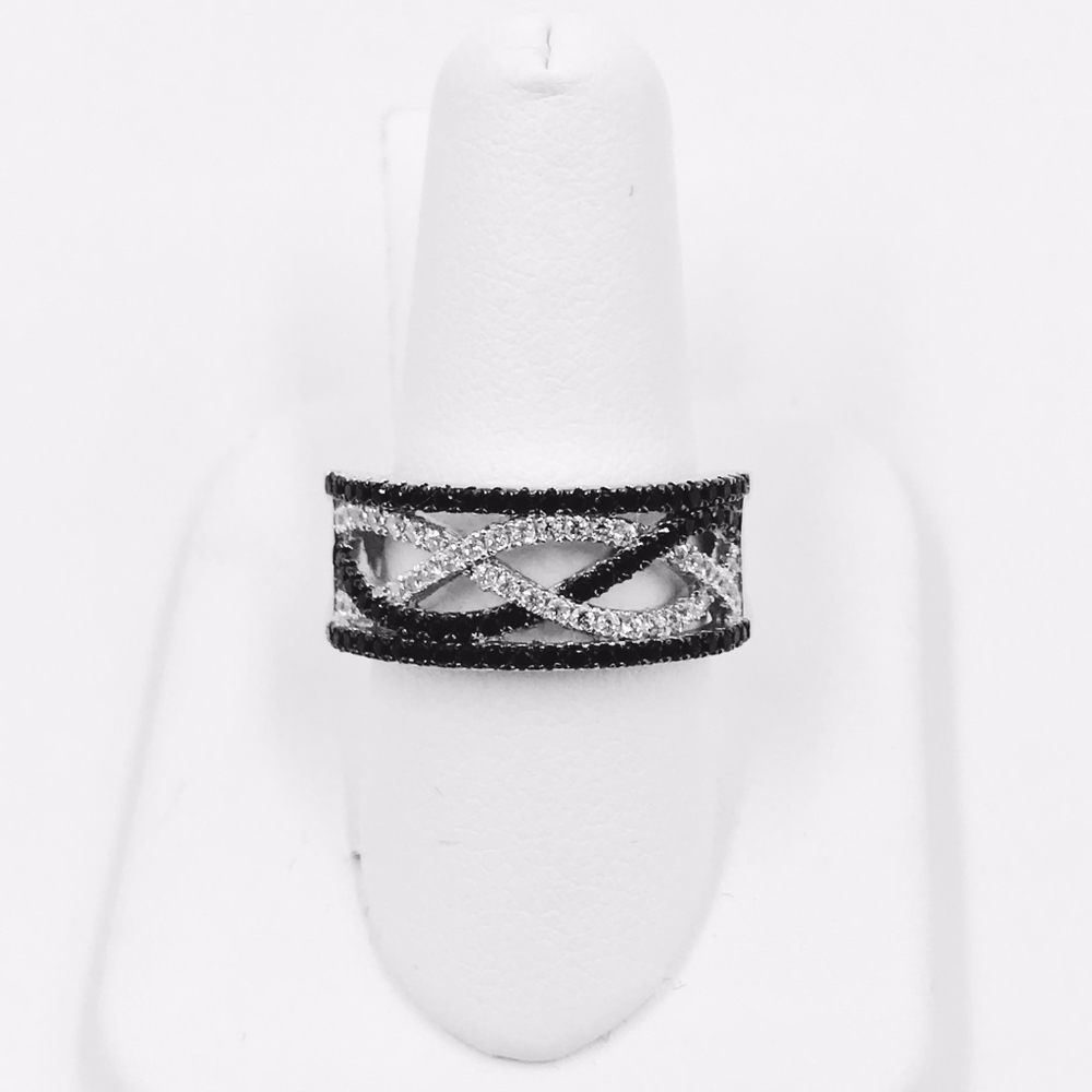 Sterling Silver Swarovski Crystal Ring, Sz 6